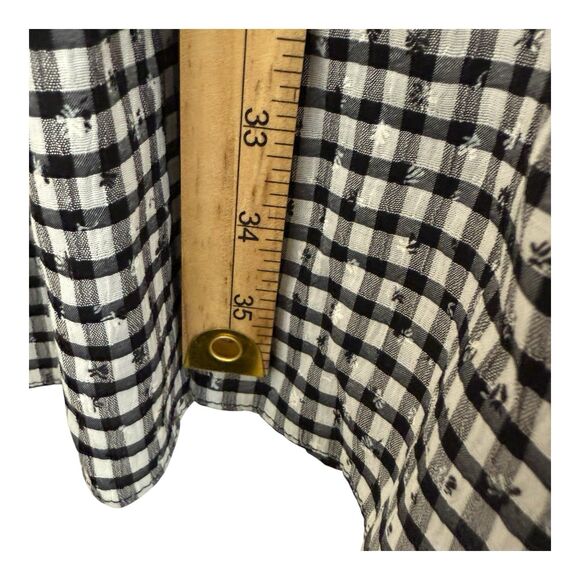 CeCe Tiered Mini Dress Short Sleeve Babydoll Sz Extra Large Black White Gingham - Picture 7 of 9